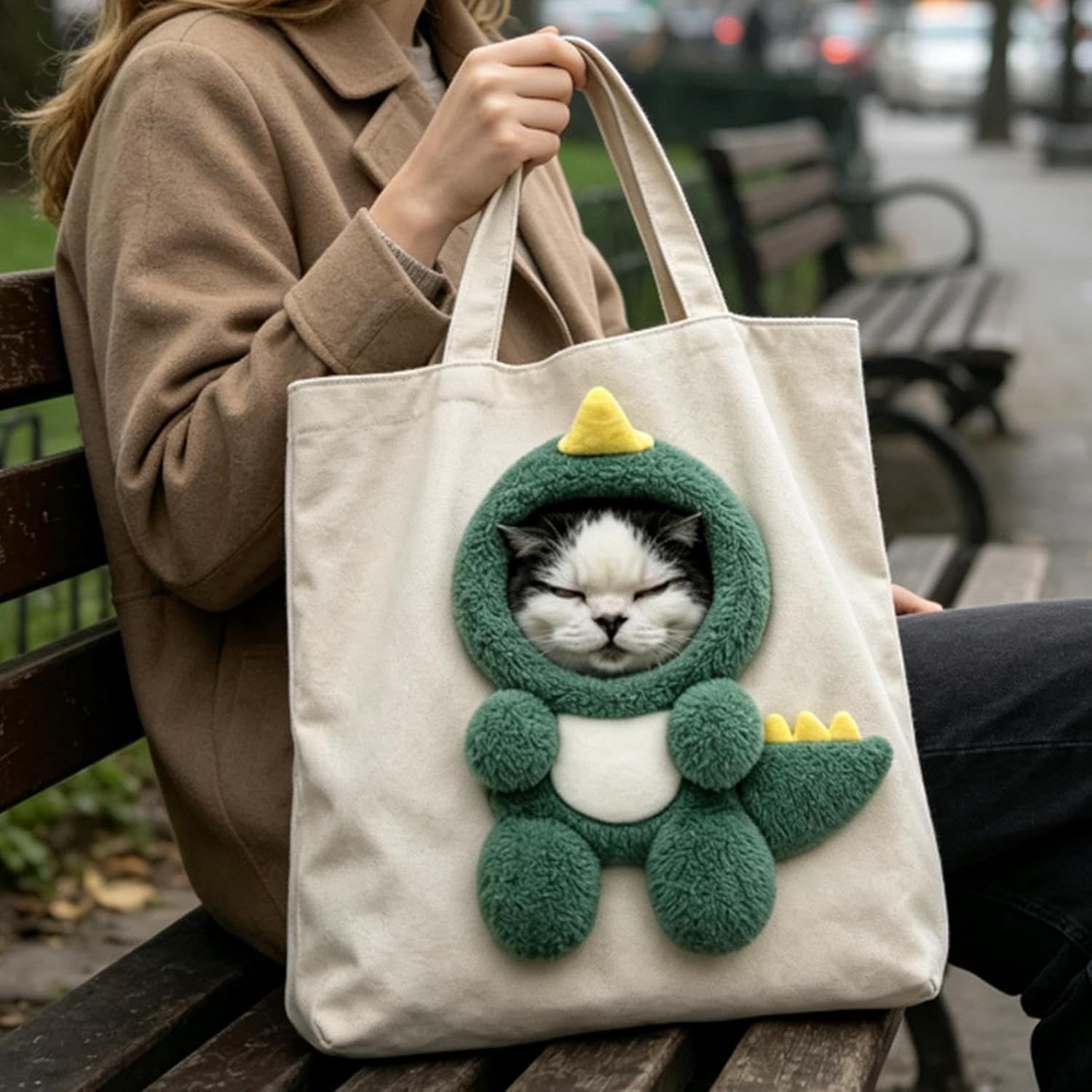 Cat Carrier Bag, Lightweight Portable Pet Sling with Head Opening, 40x40cm image 2