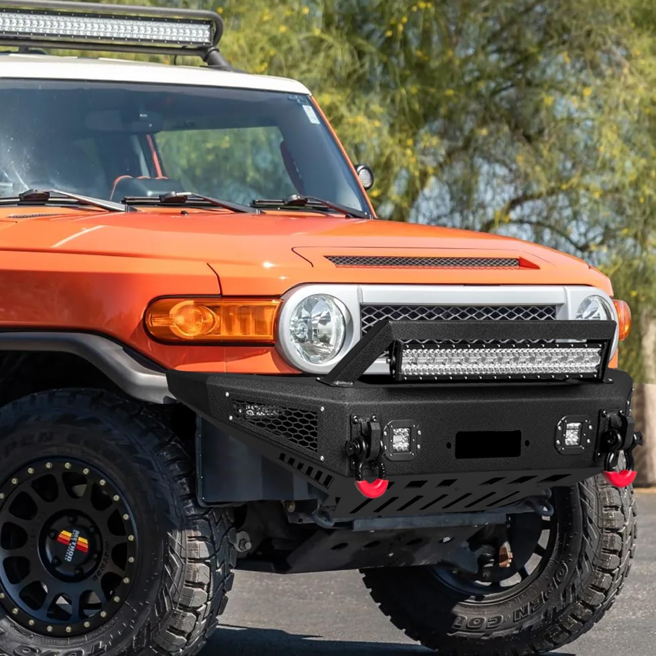 Vijay Front Bumper Fits 2007-2014 FJ Cruiser with Winch Plate and Lights