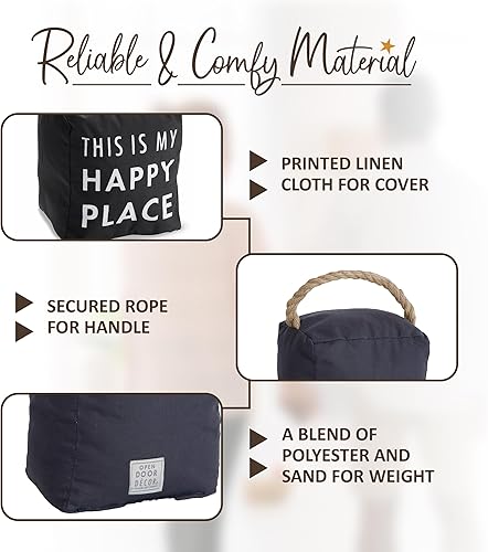 Miniatura 10 de Pavilion Gift Company - Tapón para puerta abierta, diseño de Bienvenidos a nuestra casa de diversión ruidosa, color azul marino y plateado con asa.