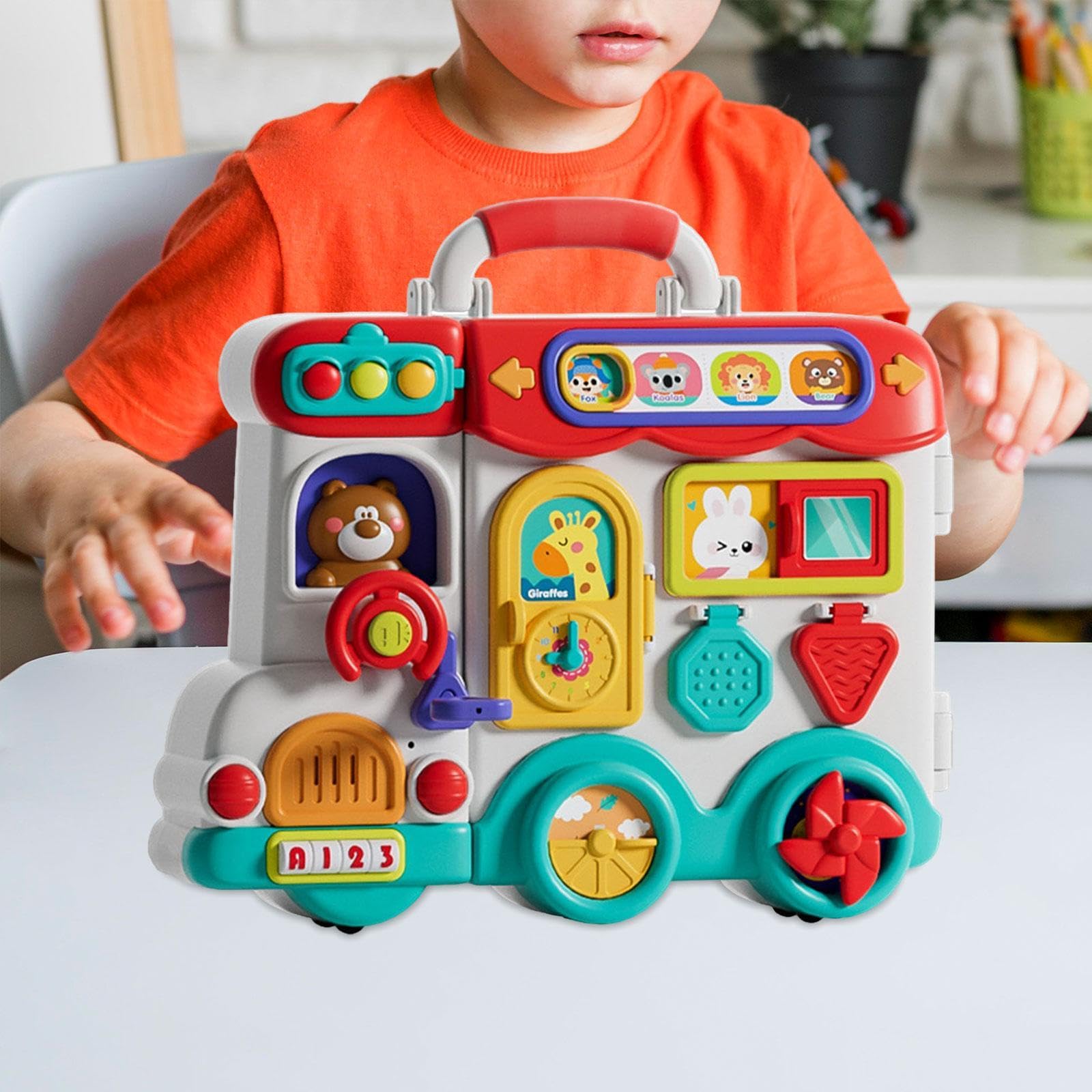 Tablero de Actividades con 54 Formas Diferentes. Juguete de Viaje para Niños Y Niñas de 3 años en Adelante. Regalo Ideal para Las Fiestas.
