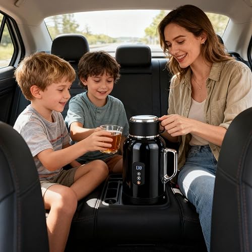 Miniatura 2 de Hervidor eléctrico para automóvil, olla de calefacción portátil para té, café y agua caliente, ideal para viajes por carretera, camping, viajes
