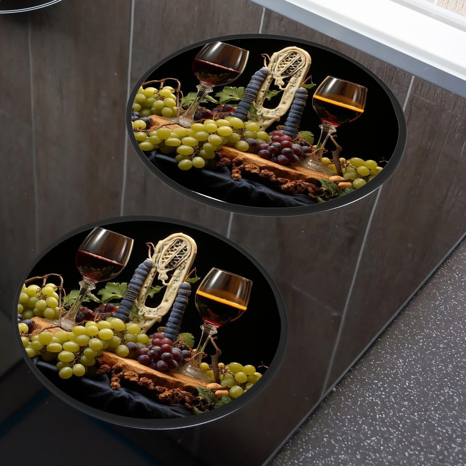 Wine and Grapes Pattern Set of 4 Stove Burner Covers - Premium Round Electric Stove Range Protectors,8 IN & 10 IN