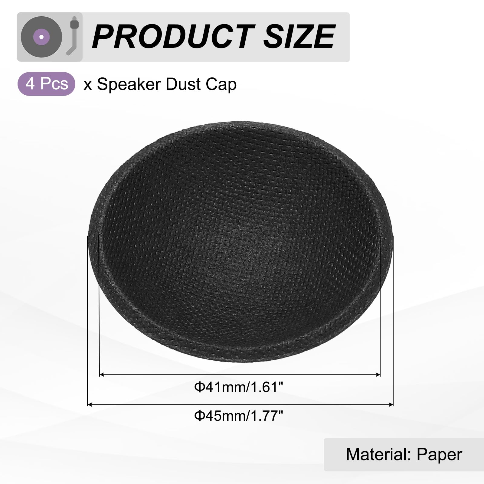 QUARKZMAN Lautsprecher Staubkappen 150mm - 6 Stück Papierkappen Für Subwoofer