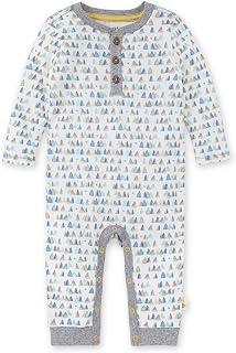 Burt's Bees Baby Baby Boy's Romper Jumpsuit, 100% Organic Cotton One-Piece Short Shortall, Long Sleeve Coverall, Little Mountain, 24 Months