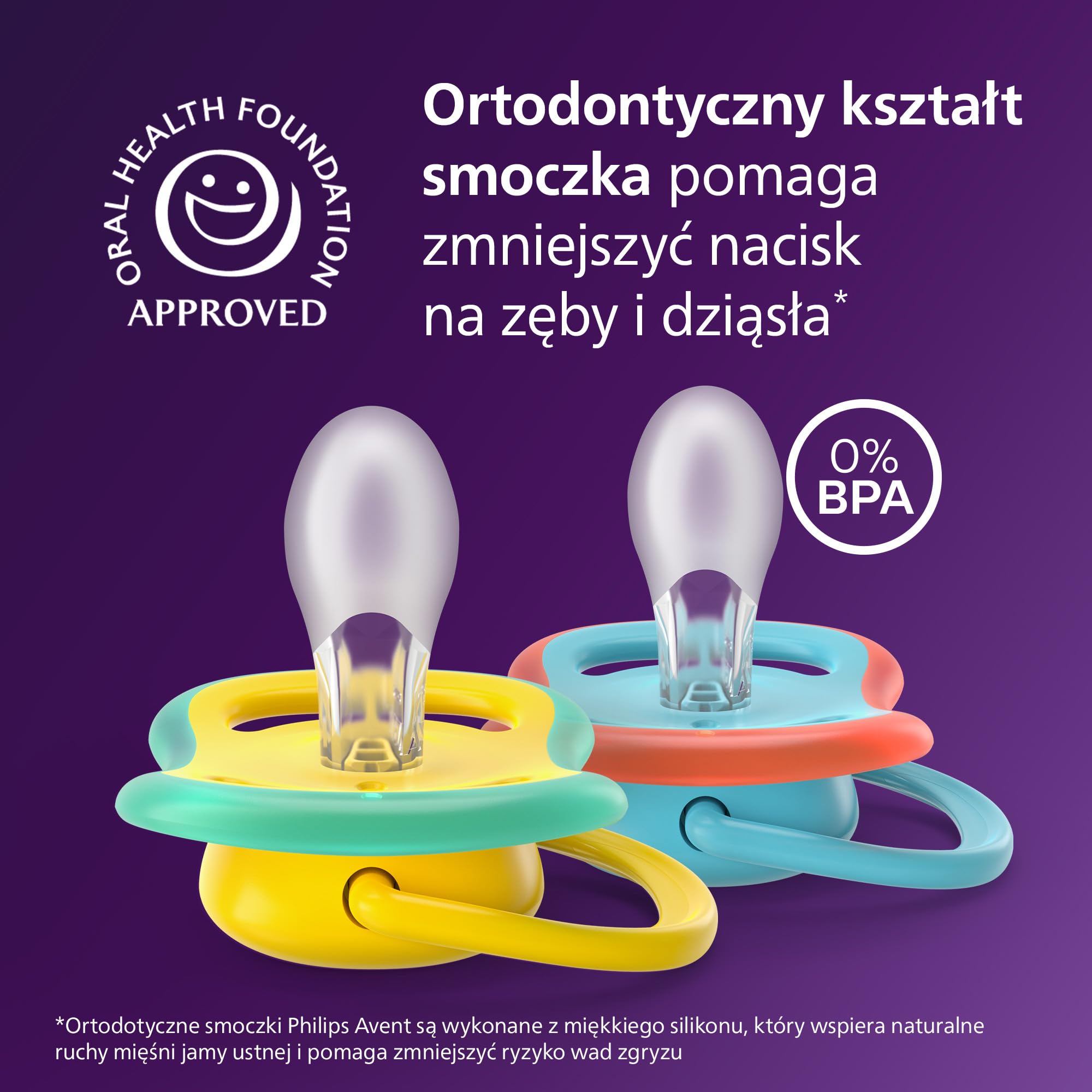 Philips Avent Ultra Air Smoczki — ortodontyczny smoczek dla dzieci w wieku ponad 18 miesięcy, symetryczna miękka silikonowa końcówka, bez BPA, z etui do sterylizacji, 2 sztuki, SCF349/57