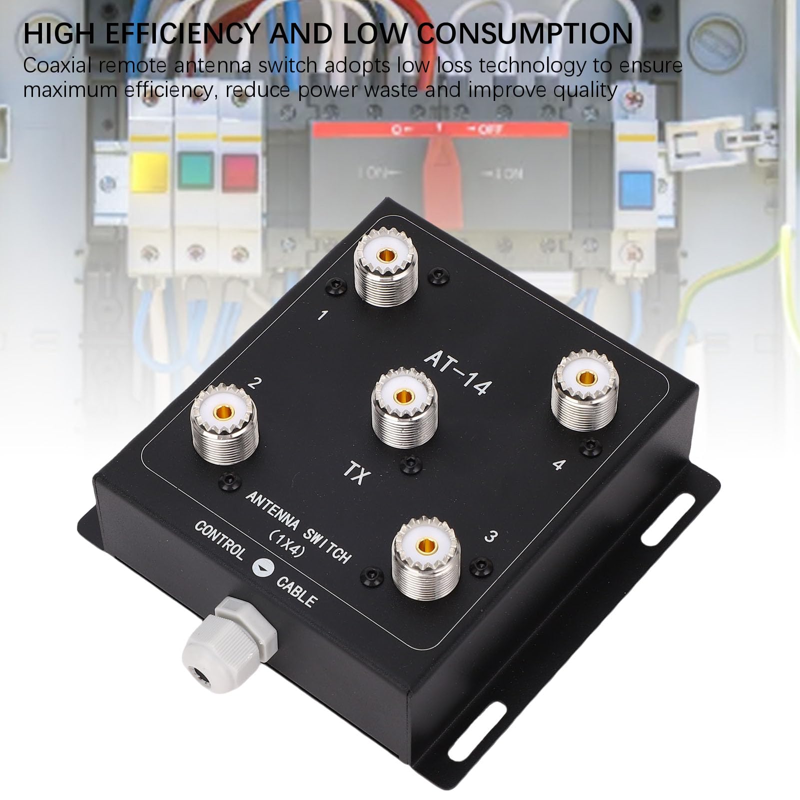 ANGGREK Koncentryczny Przełącznik Antenowy, 4-drożny Zdalny, 500 W PEP 1,8–60 MHz, Aluminiowa Obudowa SO239 do Konfiguracji Wieży Radiowej HF