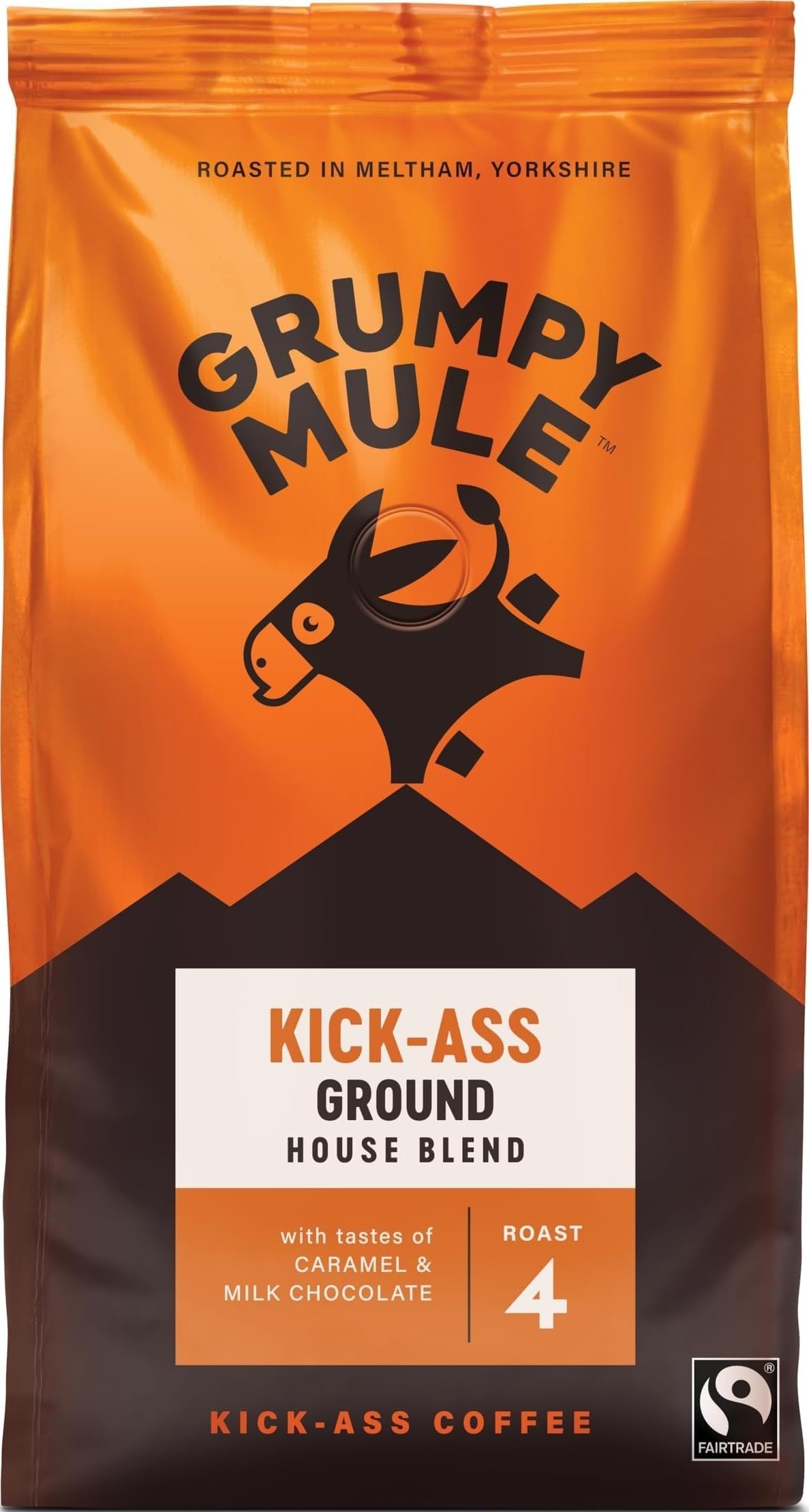 Kick-Ass House Blend Ground Coffee with notes of Caramel and Milk Chocolate 200g