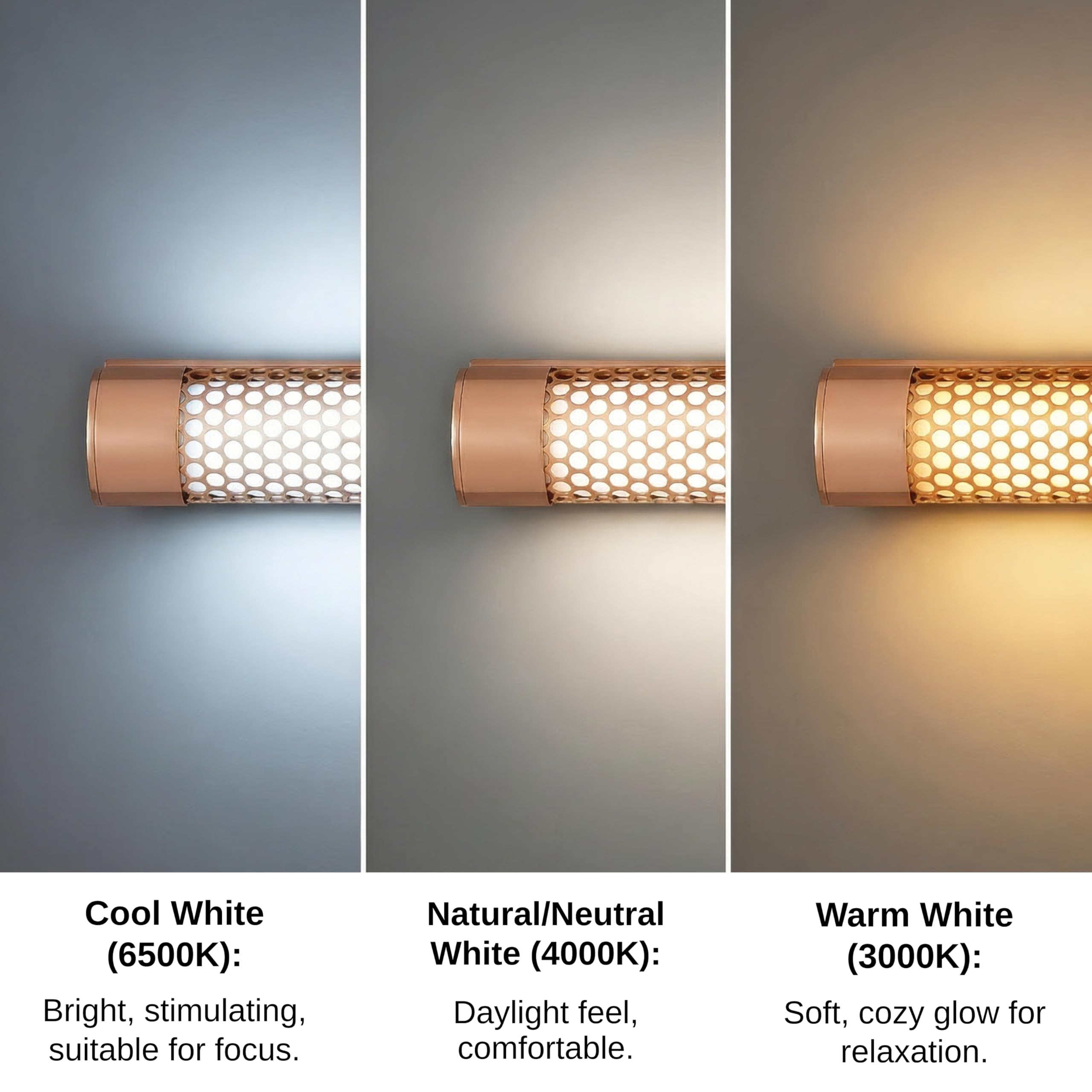 Proudome Rose Gold LED Vanity Wall Light, Elegant Mirror Lamp for Bathroom, Dressing Area & Picture Lighting, Modern Decorative Indoor Wall Fixture 2