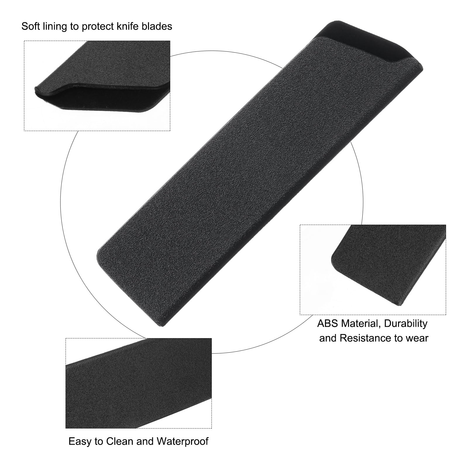 Uxcell Housse De Protection Universelle En ABS Pour Couteaux - 15,5 X 4,3 Cm - Noir