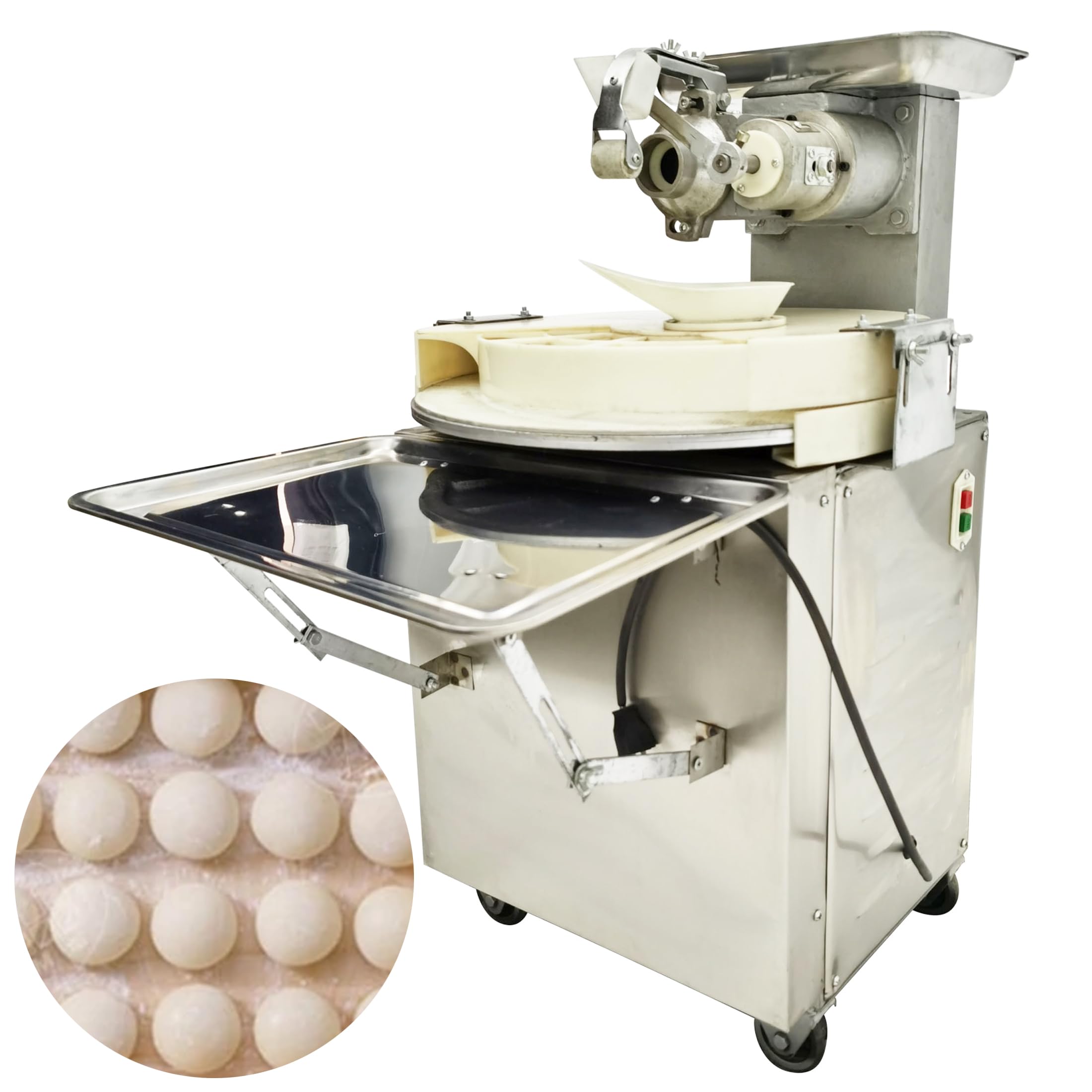 INTSUPERMAI Dough Divider and Rounder Machine Dough Ball Cutting Rounder Making Machine, 3.70oz-5.47oz(105g-155g) Range 110V
