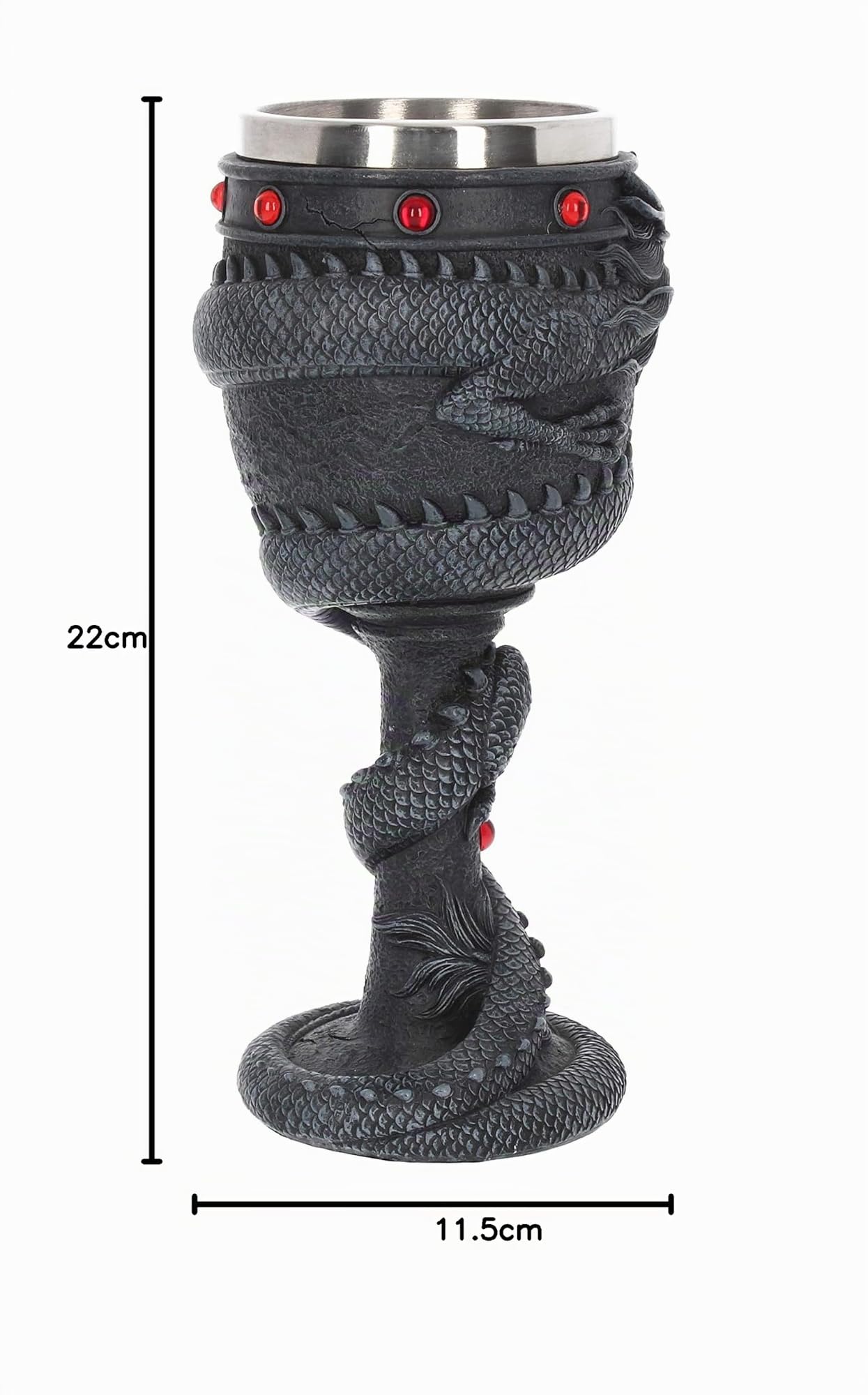 Nemesis Now Dragon Coil Goblet Non Specificato Calice nero poliresina