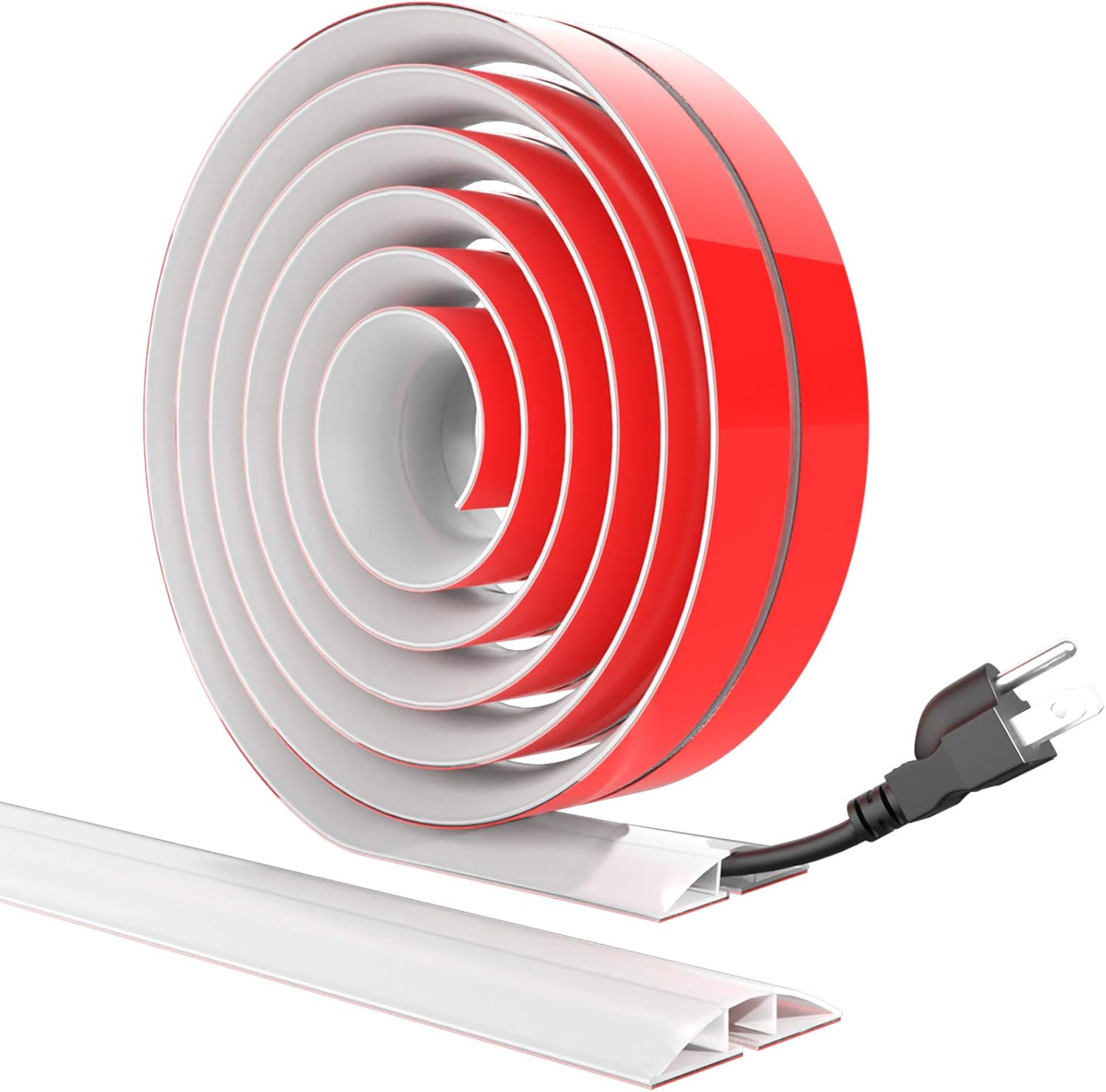 10ft Floor Cord Cover Loobani White Silicone Cable