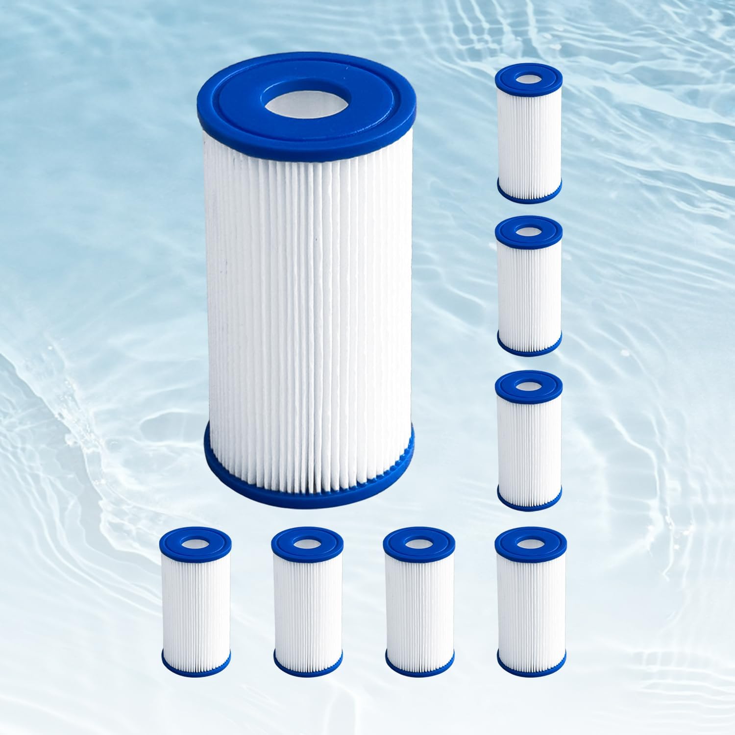 20 Micron Pleated Sediment Water Filter 5"x2.5" Replacement Most Cold Plunge Filter Cartridge Compatible with Cold Plunge Water Chiller,Ice Bath Chiller,8 Pack