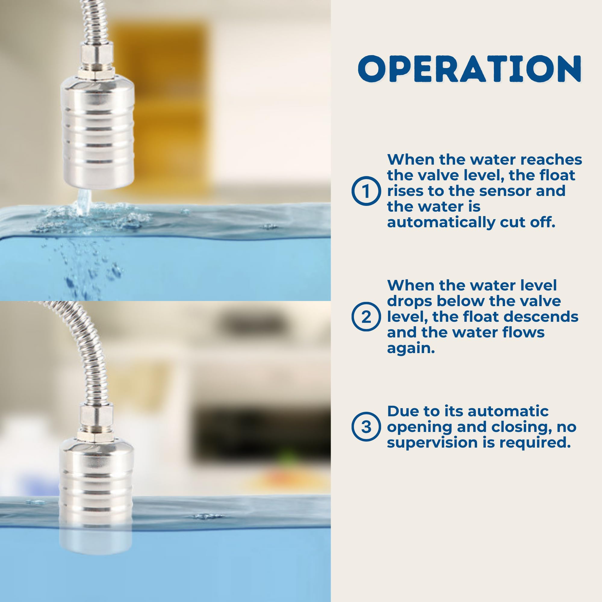 Produktbild von Roleader Edelstahl Schwimmerventil 1/2 Zoll – Automatische Wasserstandsregelung Für Tanks, Bewässerung & Mehr (2er Set)