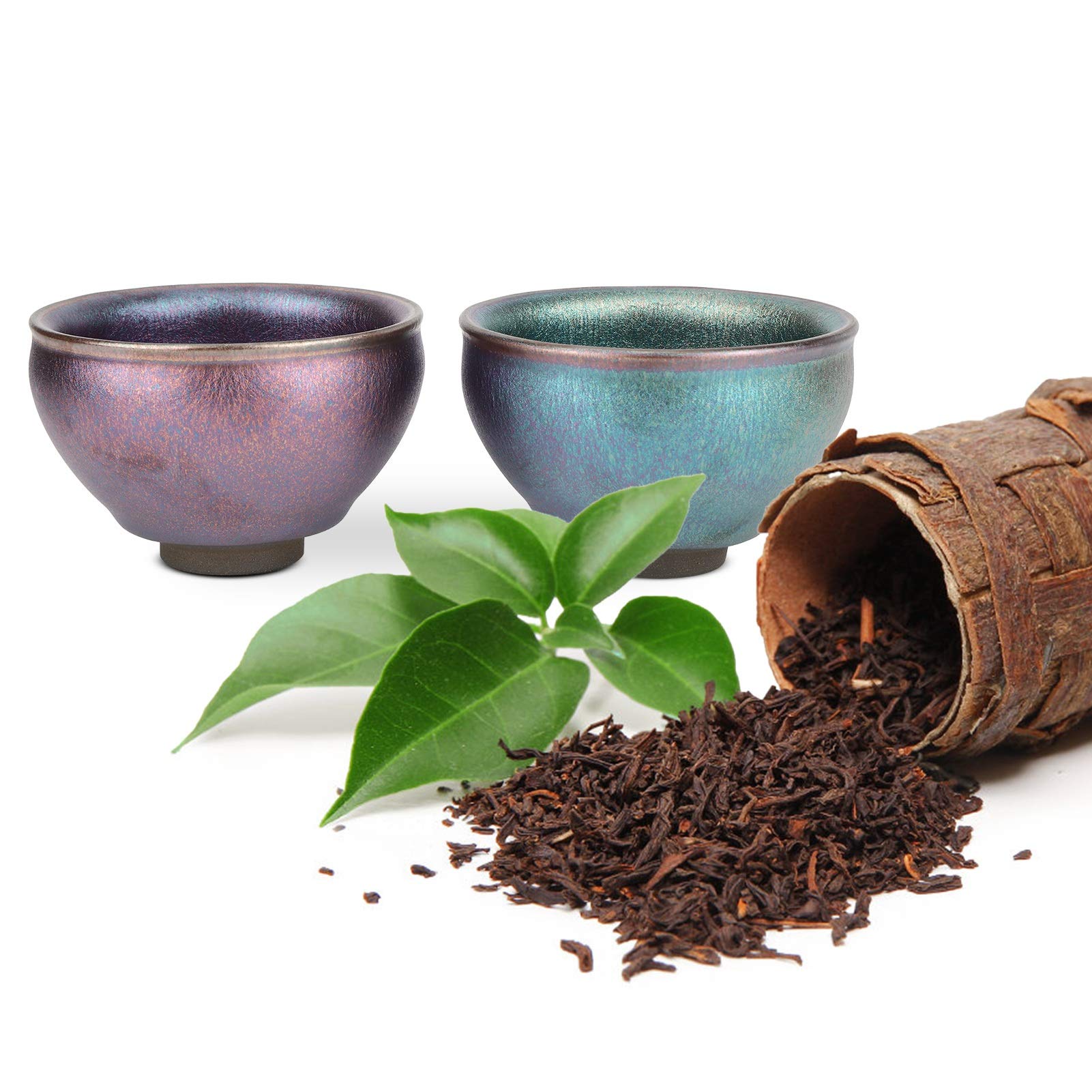Tazze in Porcellana Smaltata Fatte a Mano in Ceramica, Ideali per gli Appassionati di tè/caffè, Set di 2 Tazze da tè per Uso Domestico