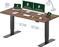 FlexiSpot 71x32 Dual Motor Electric Standing Desk Black Walnut - 198 lbs Capacity for Home Office Multi-Monitor Setups