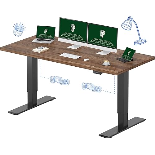 FLEXISPOT 71x32 Inch Large Dual Motor Electric Standing Desk, Black Walnut - 198 lbs Heavy-Duty Capacity, Ideal for Home Office, Creative Studio, or Multi-Monitor Setup