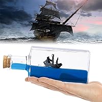 Vista 1 de Botella de Deriva de Fluido de Crucero, Barco Insumergible en una Caja, Modelo de Crucero Titanic Decoración de Crucero de Onda Líquida, Juguete