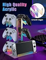 Vista 3 de NiHome Iridescent Acrylic 3-Tier Game Controller Holder Headset Stand for PS5 Xbox ONE, Universal Game Controller Organizer Stand Anti-Slip Stable