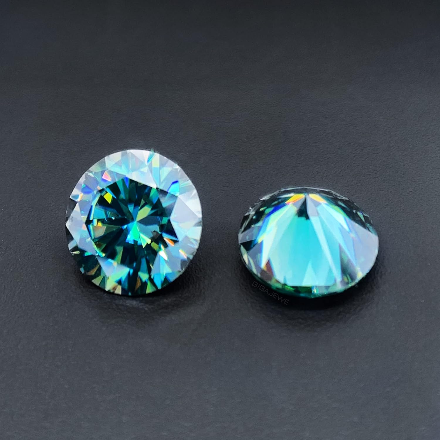 6.5mm 1.0ct VVS1 Blue Green Moissanite Round Excellent Cut Moissanite Loose Gemstones for Jewelry Making - Image 2