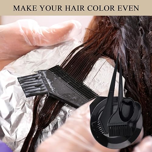 Miniatura 7 de 1st Choice Juego de cepillo y cuenco de color para teñir el cabello, kit de tazón de mezcla de cepillo de color de cabello, peine de tinte para