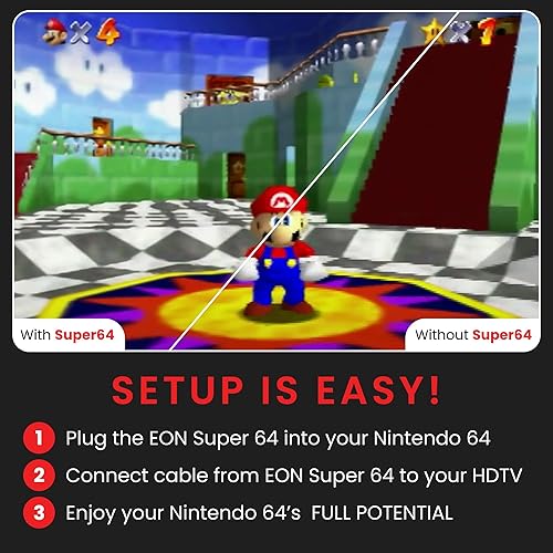 Miniatura 4 de Super 64  Adaptador N64 HD para consola N64 - Convertidor HDMI, Plug and Play, Zero Lag, Potenciador de video