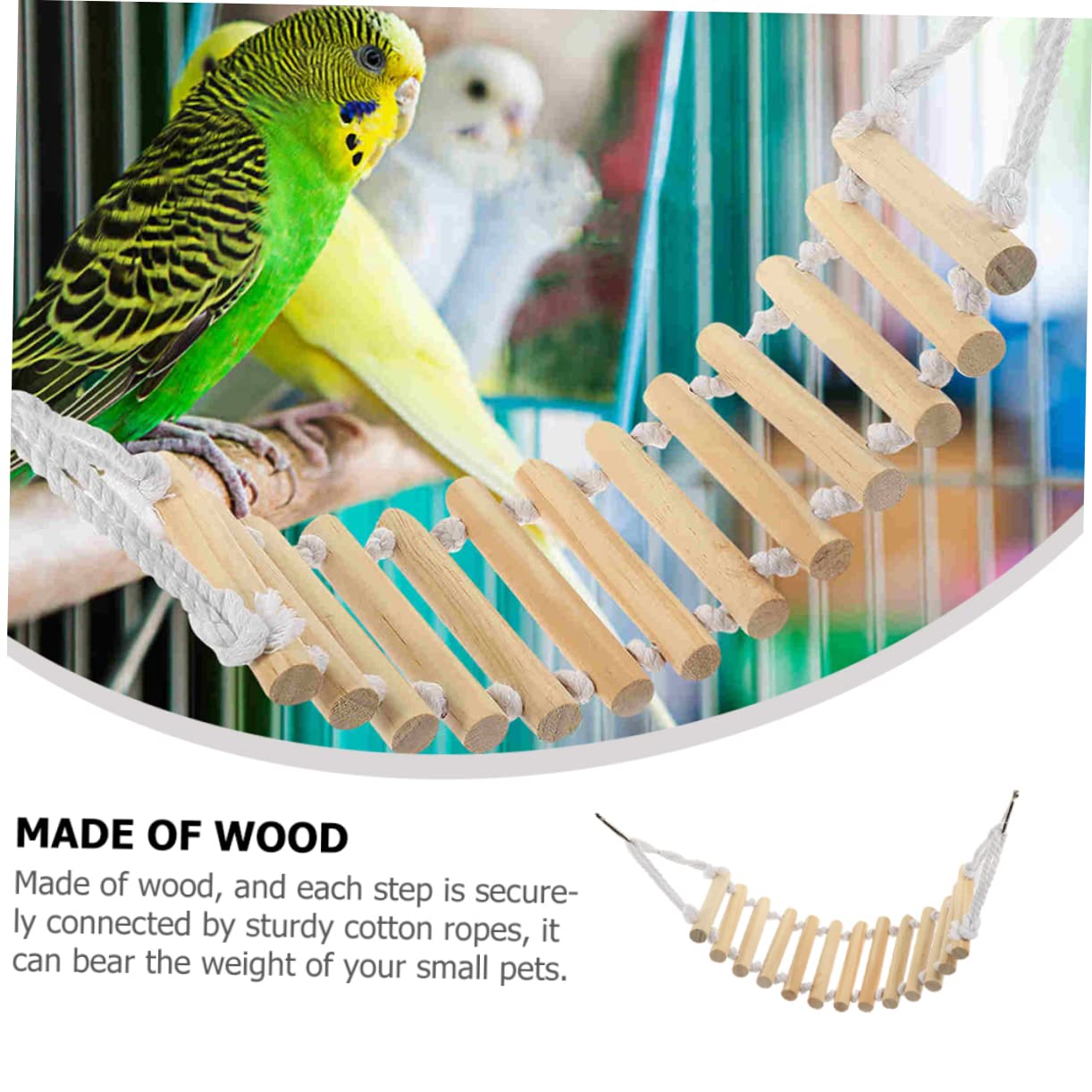 HAPINARY Wooden Reptile Ladder Decorative Hanging Bridge Safe for Chameleons Lizards and Turtles