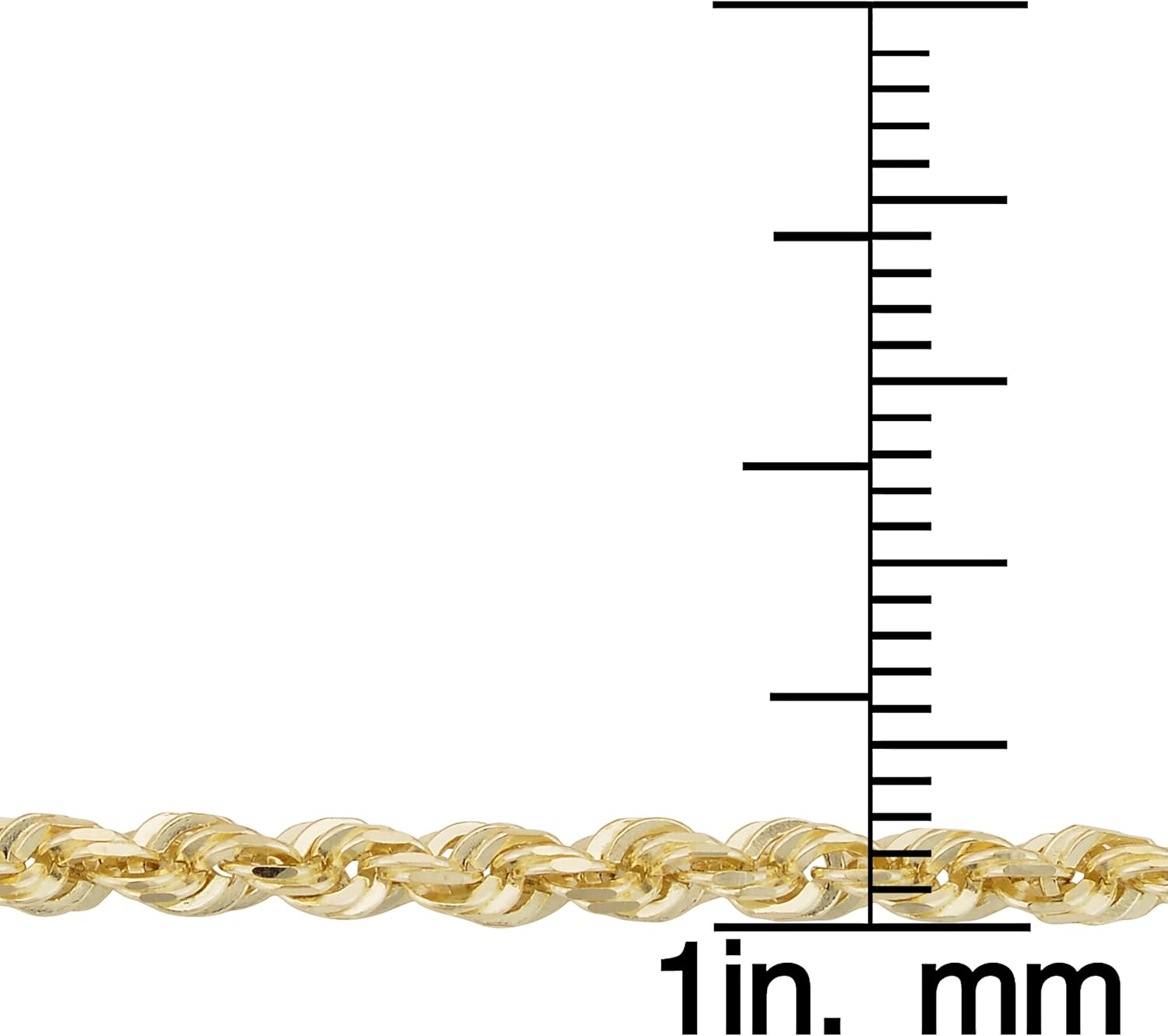 Kooljewelry 14k Yellow Gold 3.3 mm Rope Chain Necklace for Men Women (18, 20, 22, 24, 26 or 30 inch) - Image 3