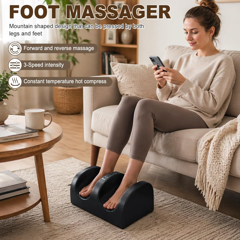 Urządzenie do masażu stóp z funkcją ogrzewania: elektryczny masażer do stóp Shiatsu z 20 głowicami, 3 intensywności i timerem – kąpiel stóp z funkcją masażu nóg i łydek, idealny masaż stóp