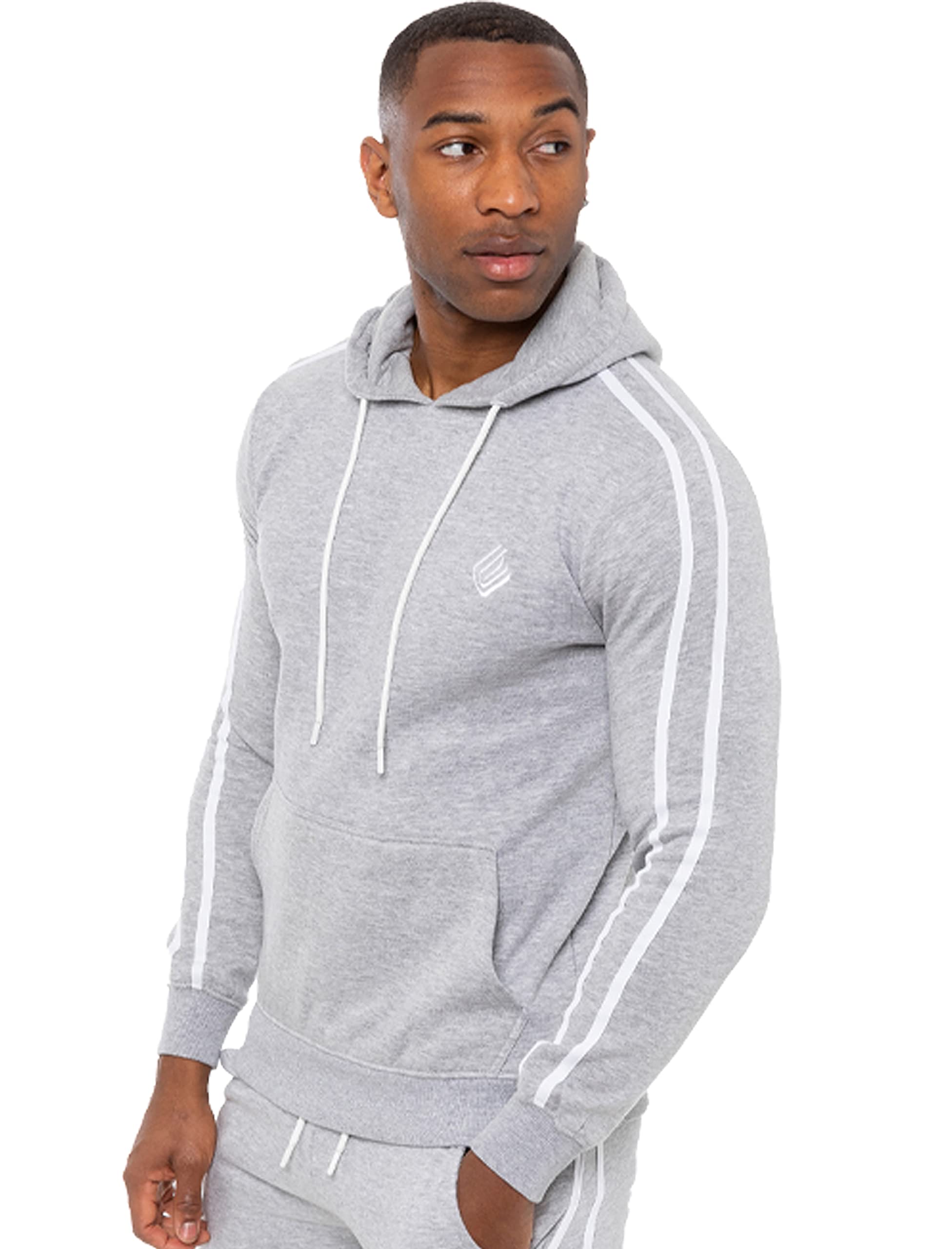 Enzo - Men's Hoodie - Cotton/Polyester Blend - Grey - Size L