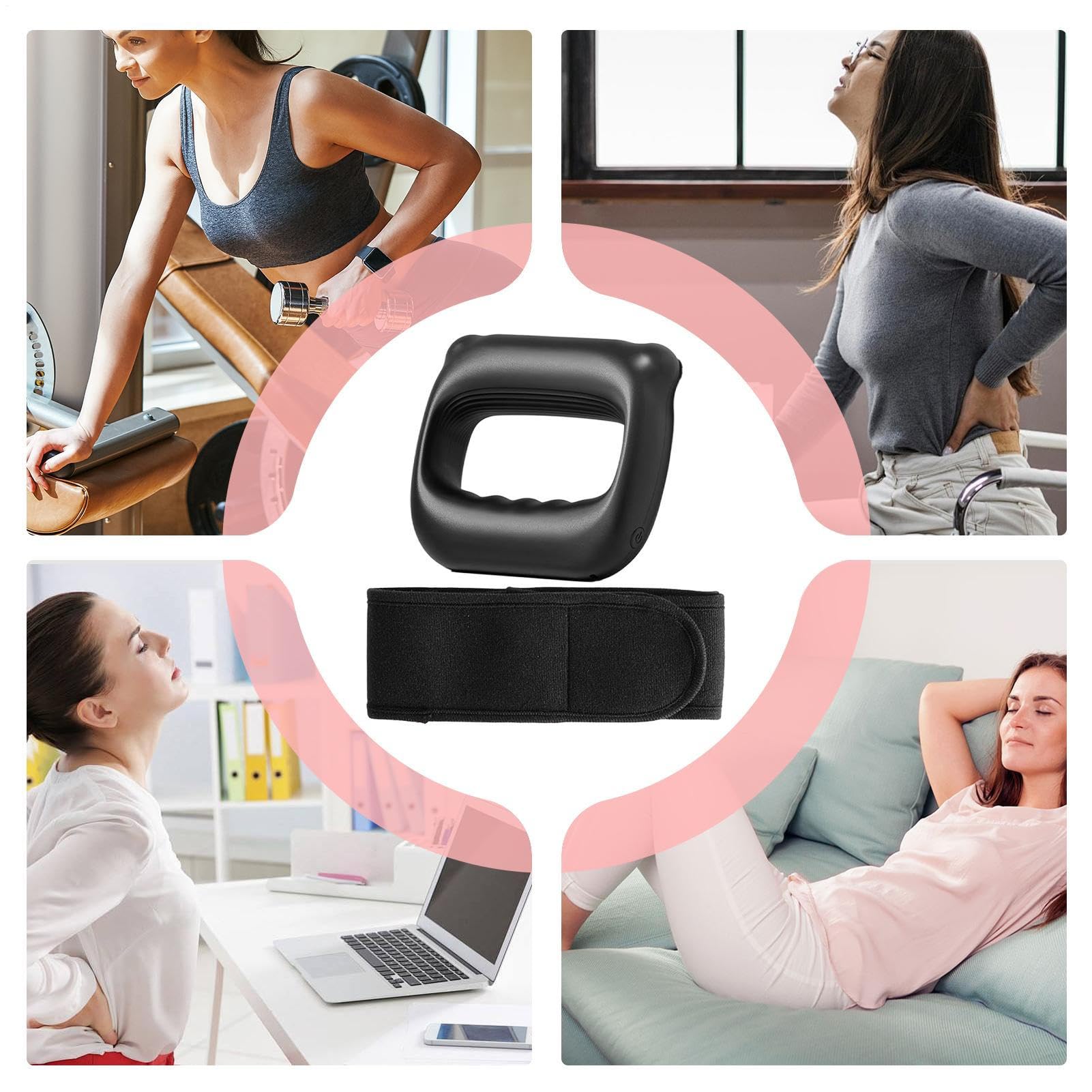Vibrationsmassagegerät, elektrisches Sportmassagegerät, tragbarer elektrischer Massagering und Gürtel, Tiefengewebe-Muskelentspannungsgerät, ideal für die Erholung im Fitnessstudio, und