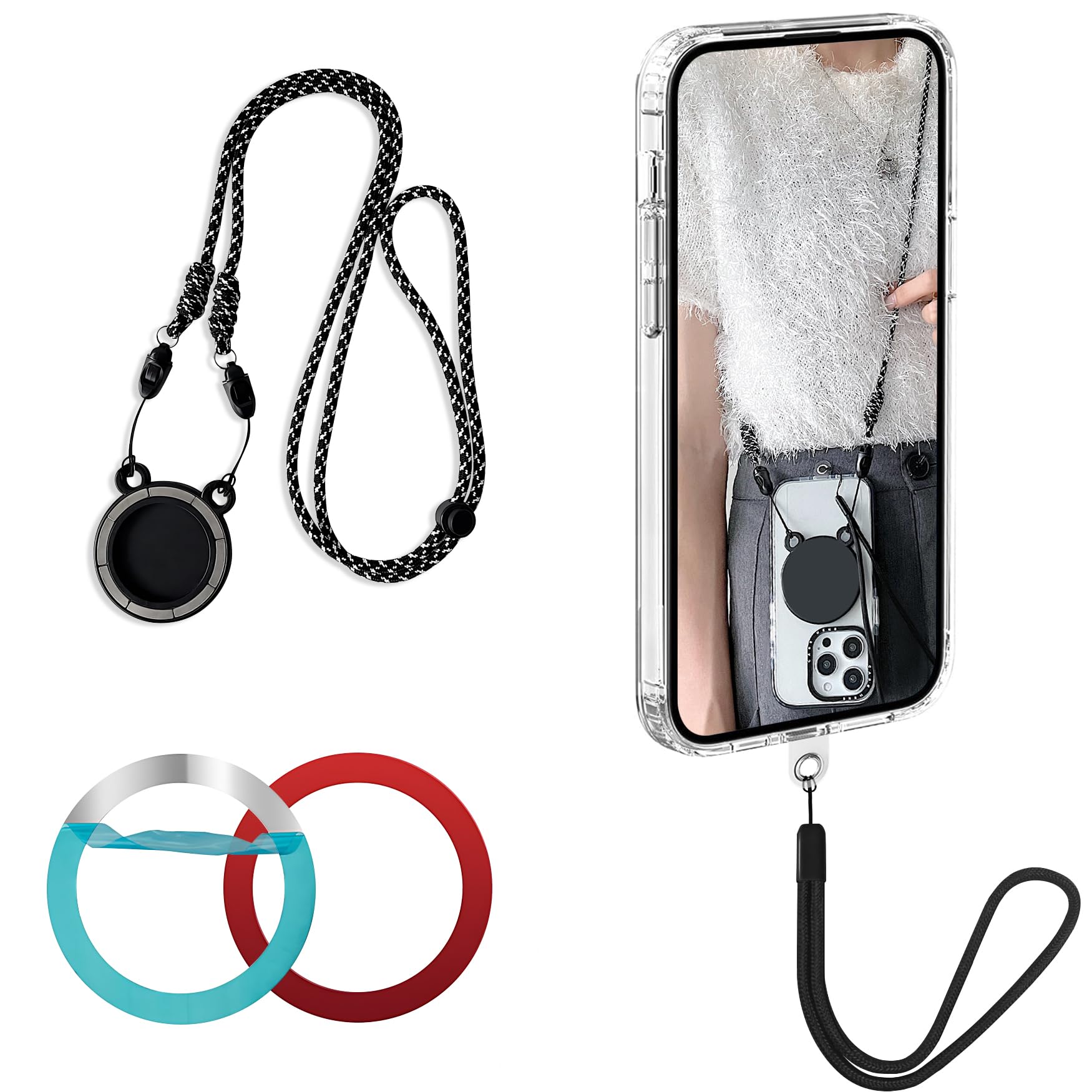 Amazon.co.jp: スマホストラップ 首掛け, ショルダーストラップ 1本+1