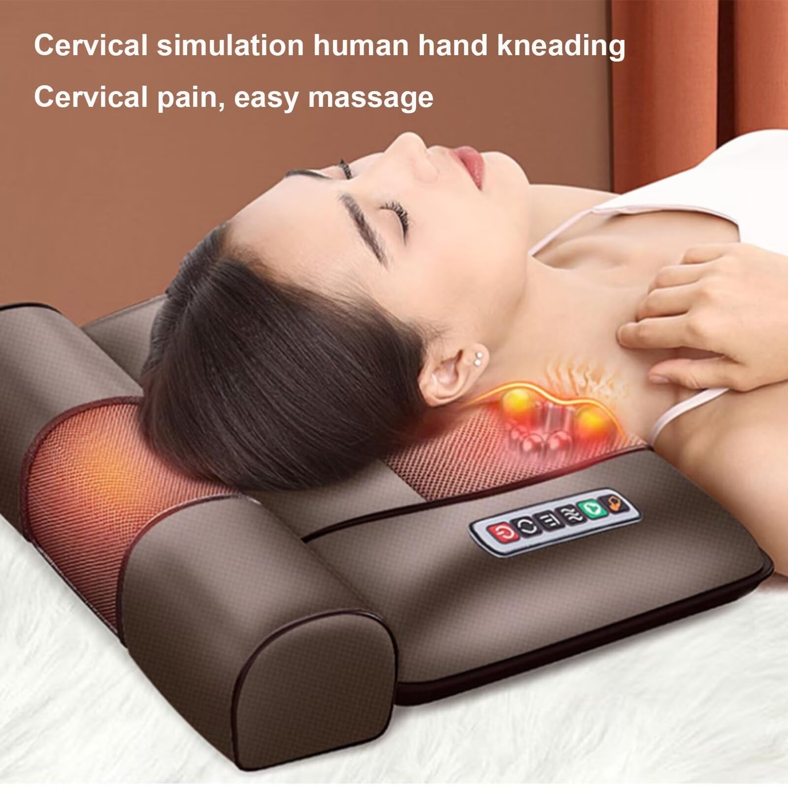 Esterilla de masaje de cuerpo completo con almohadillas térmicas ajustables, almohadilla masajeadora de espalda para relajación de los músculos del cuello y la espalda, diseño portátil y plegable