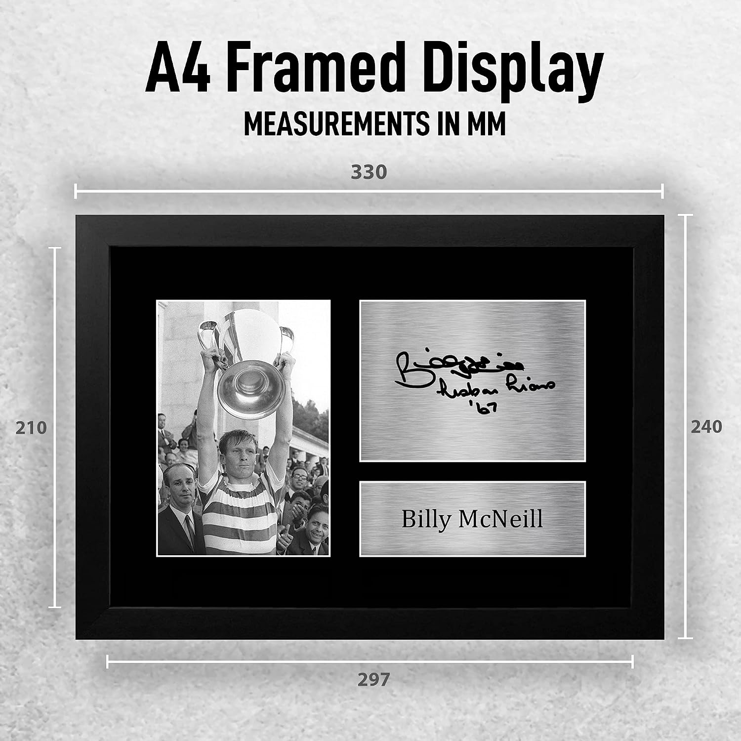 HWC Trading A4 FR Billy McNeill Celtic Lisbon Lions 1967 European Cup Winners Gifts Printed Signed Autograph Picture for Fans and Supporters - Image 3