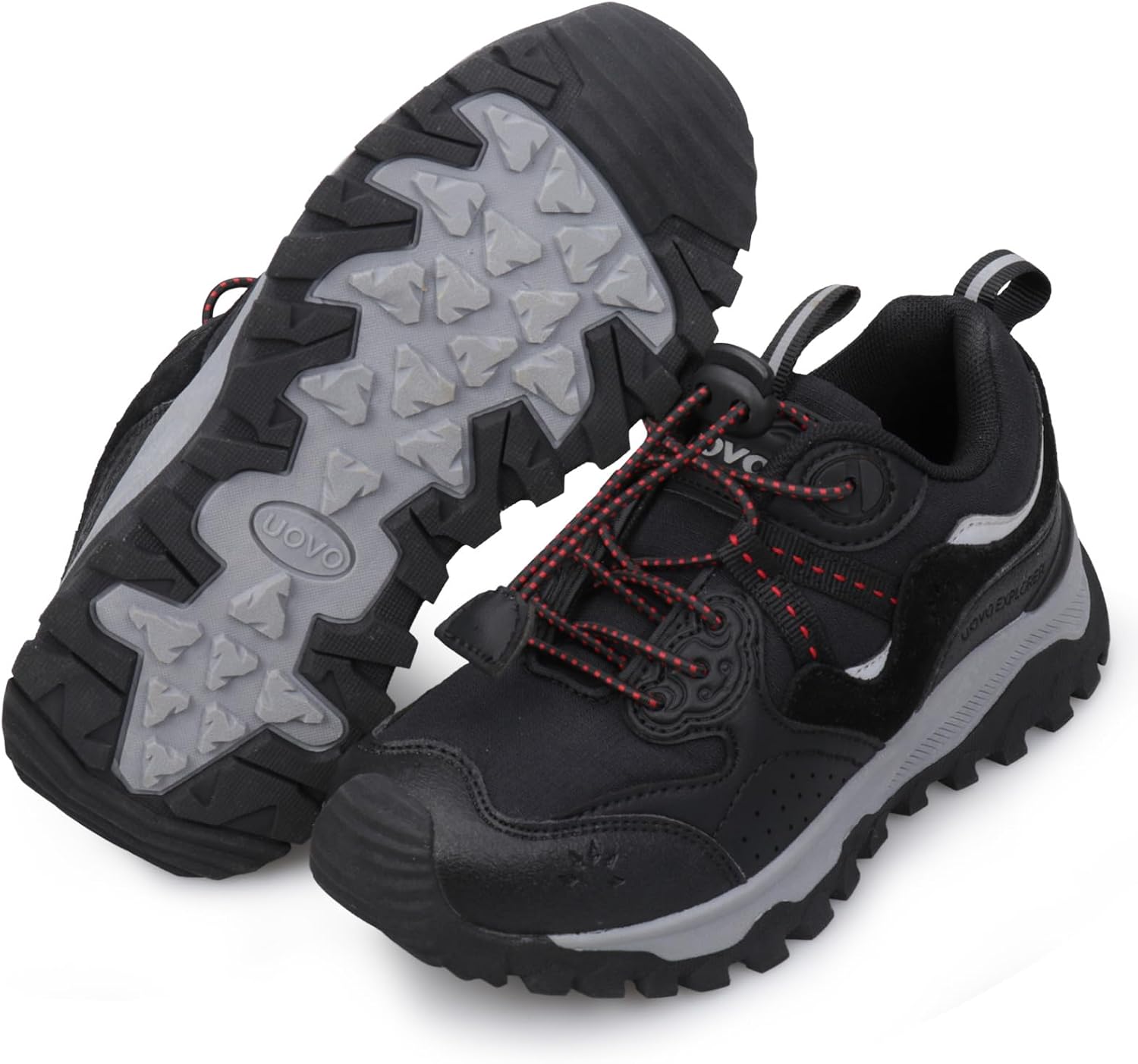 UOVO Boys Girls Hiking Shoes Kids Waterproof Running Trail Fashion Sneakers Breathable Lightweight Non-Slip Outdoor Walking Sports Shoe(Little/Big Kids)