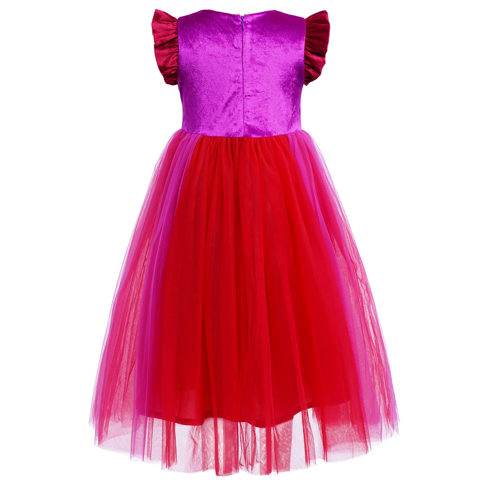 IMEKIS Ragazze Costume da Strega Cattiva di Halloween Principessa Winifred Sarah Mary Sanderson Cosplay Vestire con Parrucca del Mantello con Cappuccio Vestito di Carnevale di Compleanno