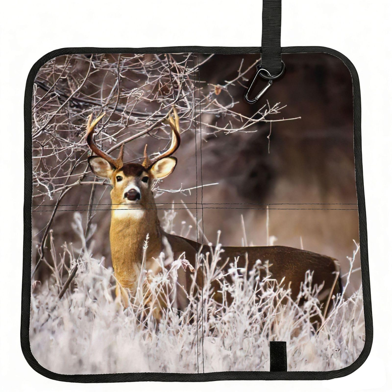 bghdfa Free Whitetail Deer Print Outdoor Sitting Mat Waterproof Oxford Cloth Seat Cushion Folding Foam Camping Seat For Picnic
