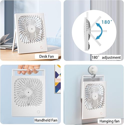 Miniatura 3 de Selección de regalo de Acción de Gracias y Navidad, ventilador recargable, pequeño ventilador personal con ventilador de mesa plegable en 180,