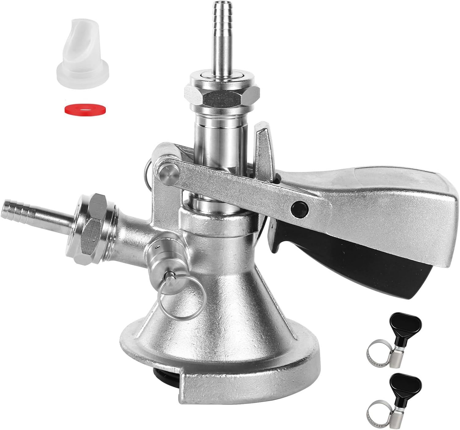 All Stainless Steel A-Type Keg Coupler German Slider Keg Coupler Sankey Beer Keg Tap with Relief Valve- G5/8 Thread Commercial Grade Draft Connector for Beer, Soda, Kegerator Accessories
