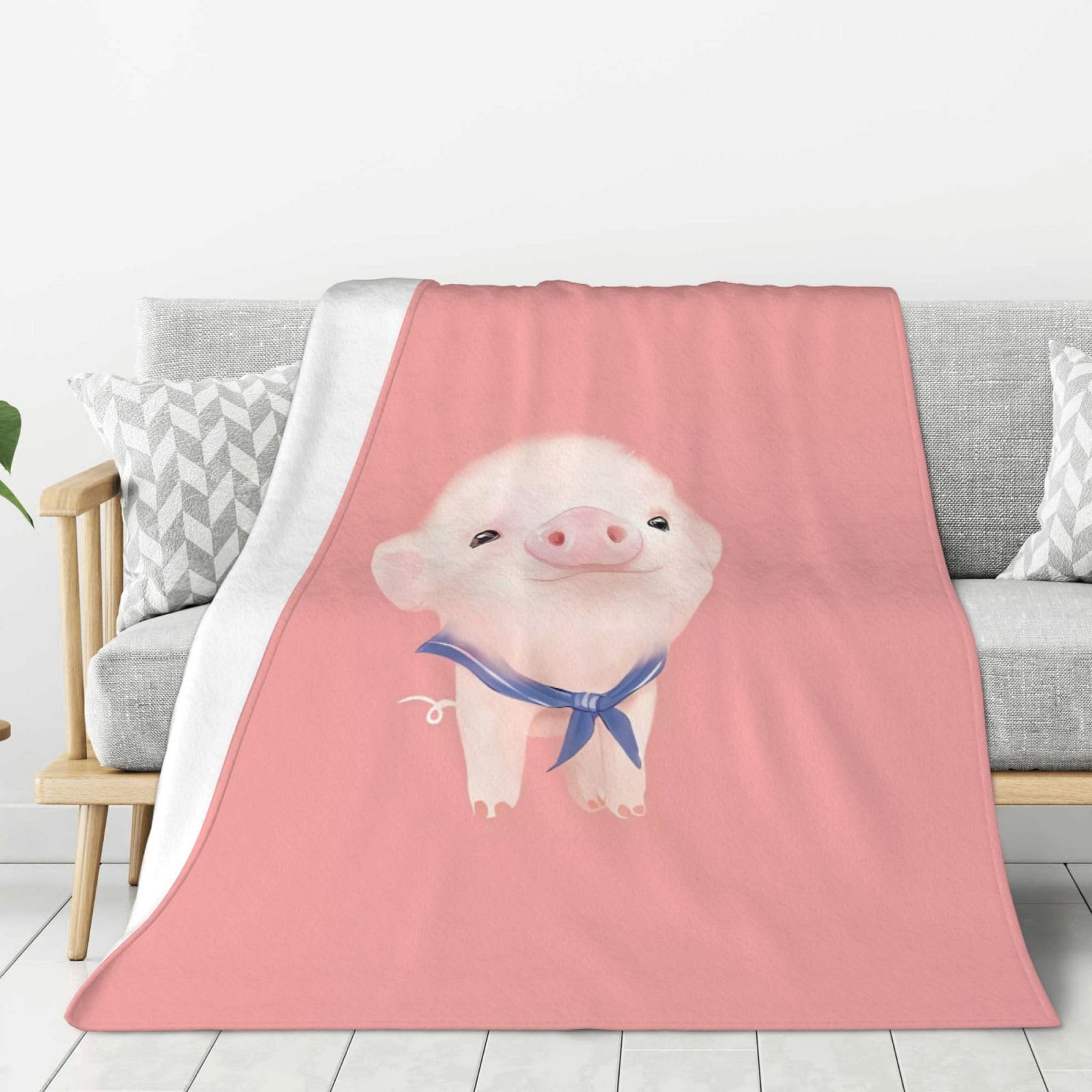 Couverture en flanelle cochon rose légère contre le froid hivernal