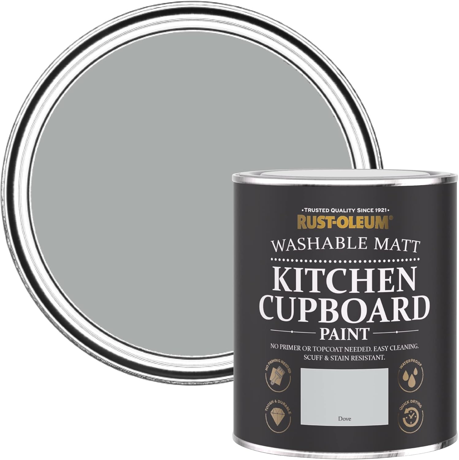 RustOleum Light Grey Kitchen Cupboard Paint in Matt Finish Dove