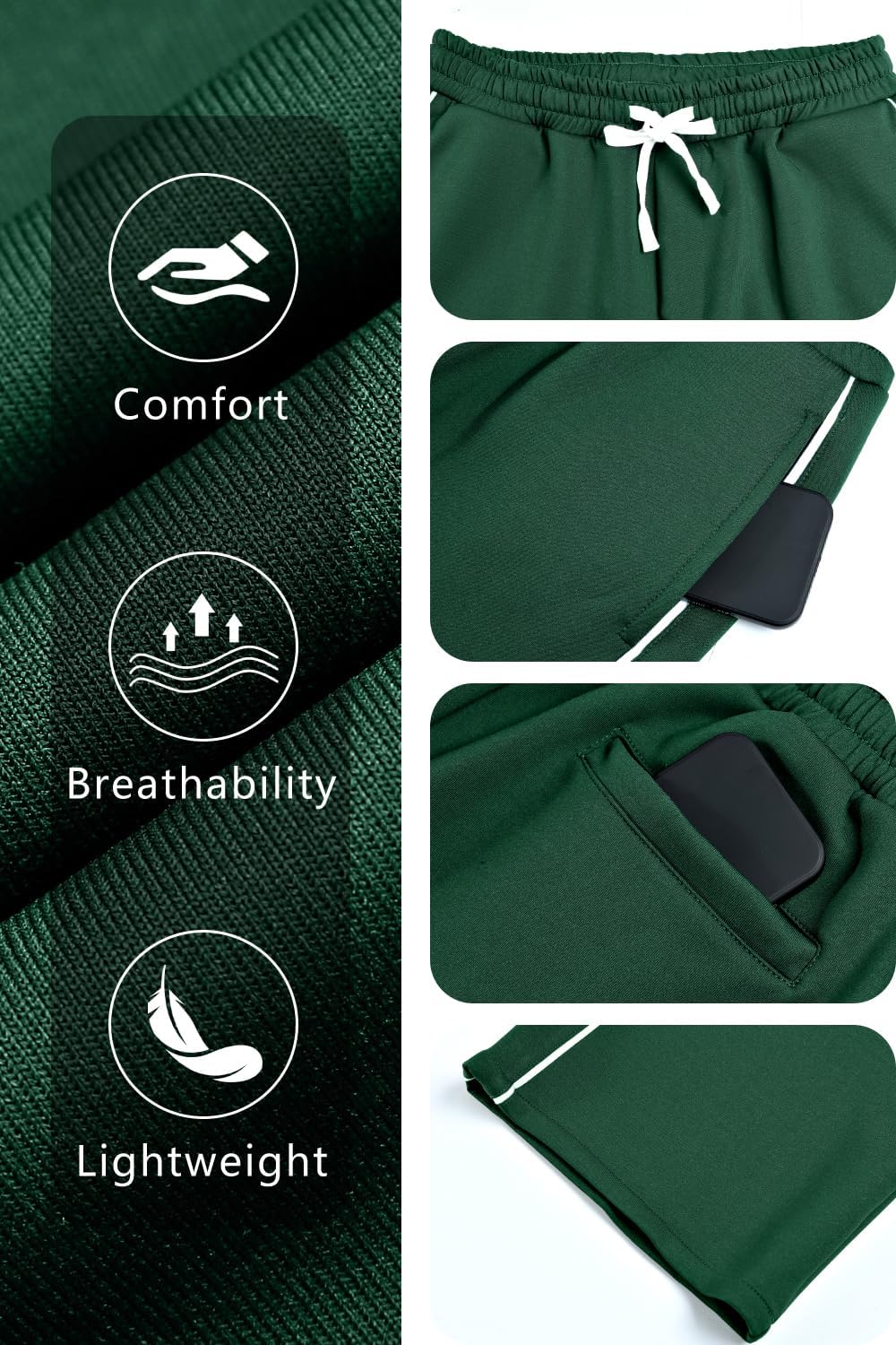 GINGTTO Mens Baggy Sweatpants Wide Leg Track Pants Open Bottom Loose Fit - Image 5