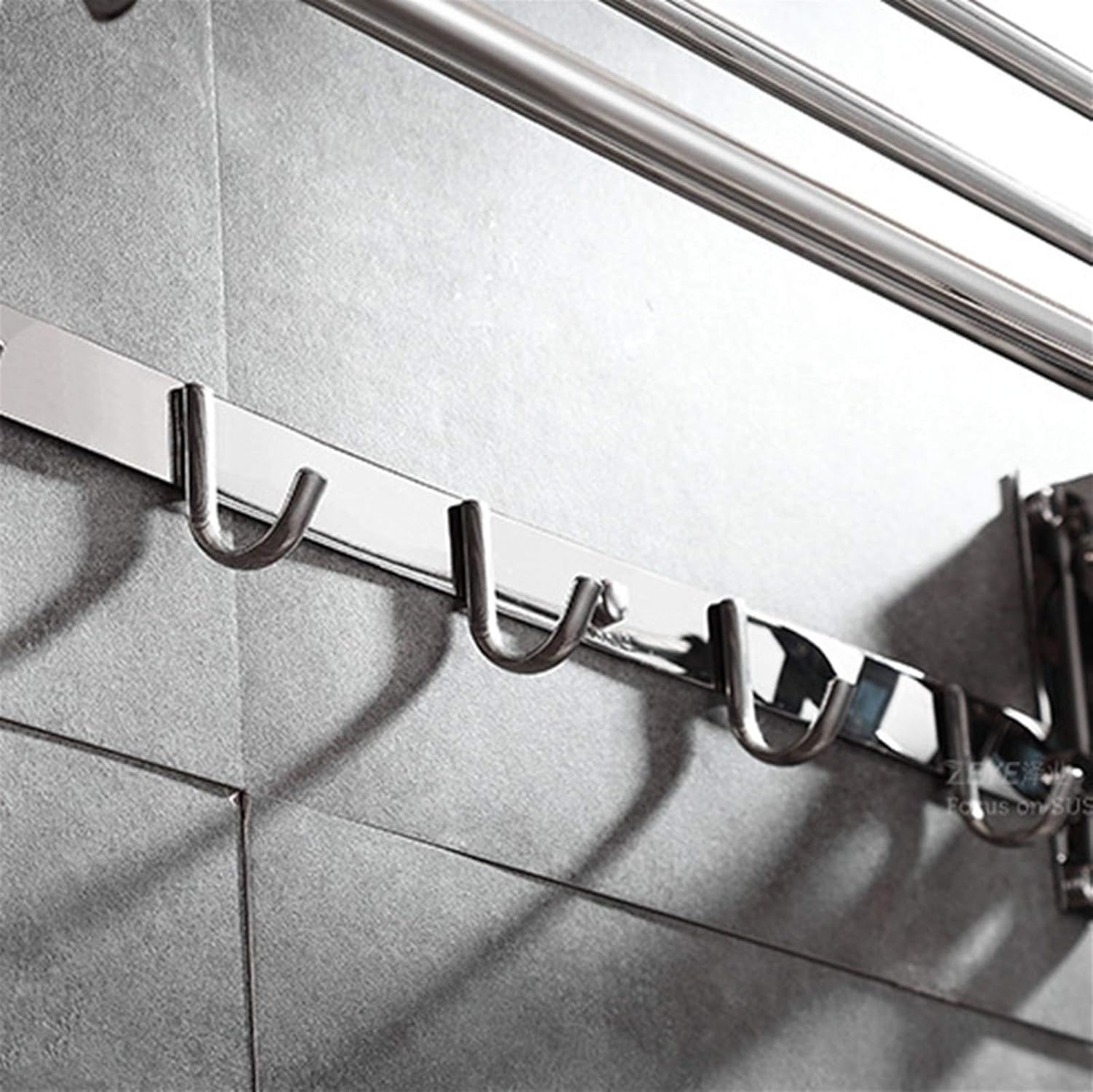 Towel Racks Stainless Steel Telesdrying Rack Wall Mounted Durable Drying Rack for Toilet Bedroom Bathroom/58Cm