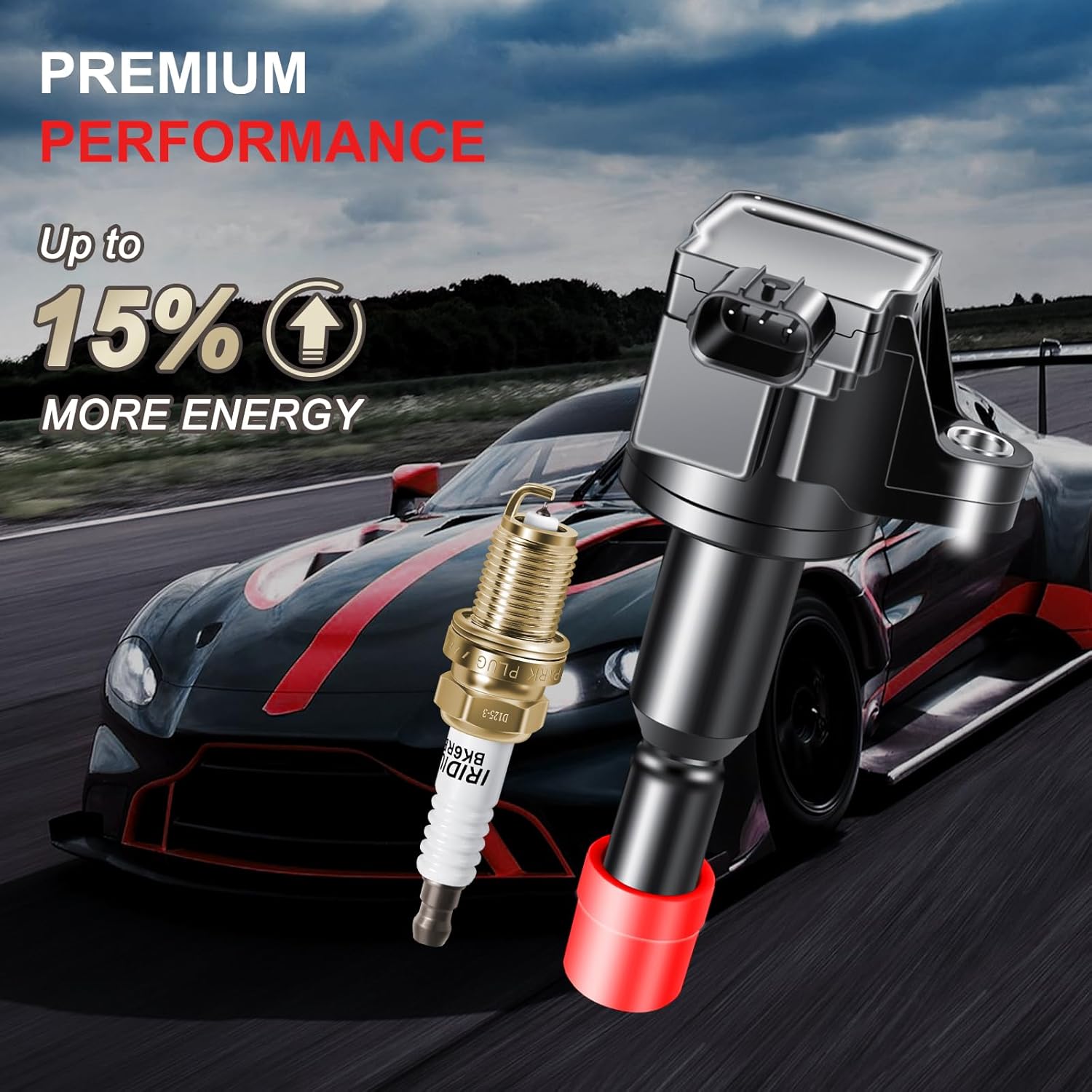 UF581 Ignition Coils Pack Iridium Spark Plugs Fits for Honda Fit L4 1.5L 2007 2008 Replaces# UF581 7092 Set of 4