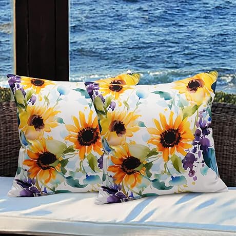 Aesthetically Pleasing Sunflower Pillow Covers: Perfect Addition to Your Outdoor Oasis