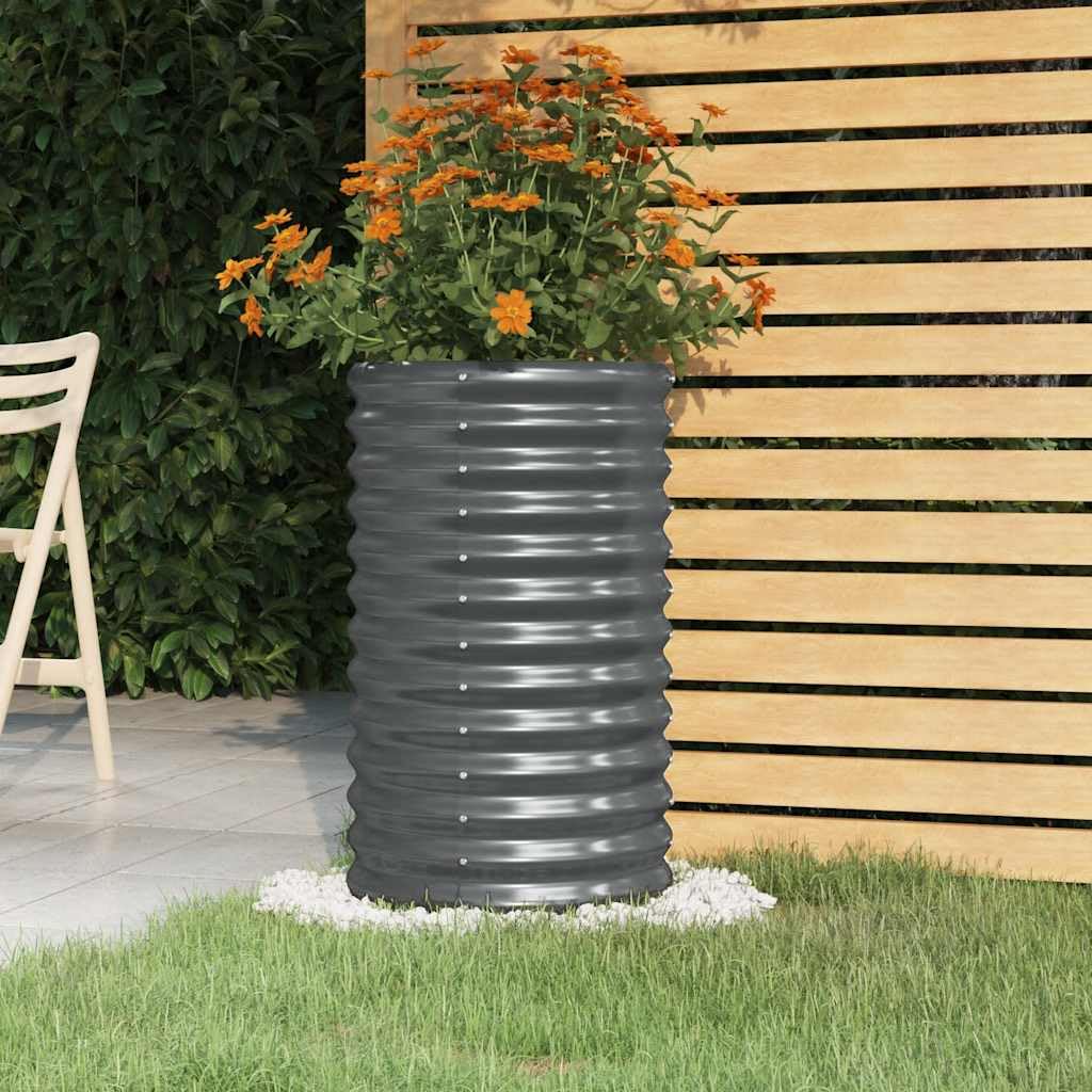 vidaXL Jardinière de jardin surélevée en acier thermolaqué Anthracite