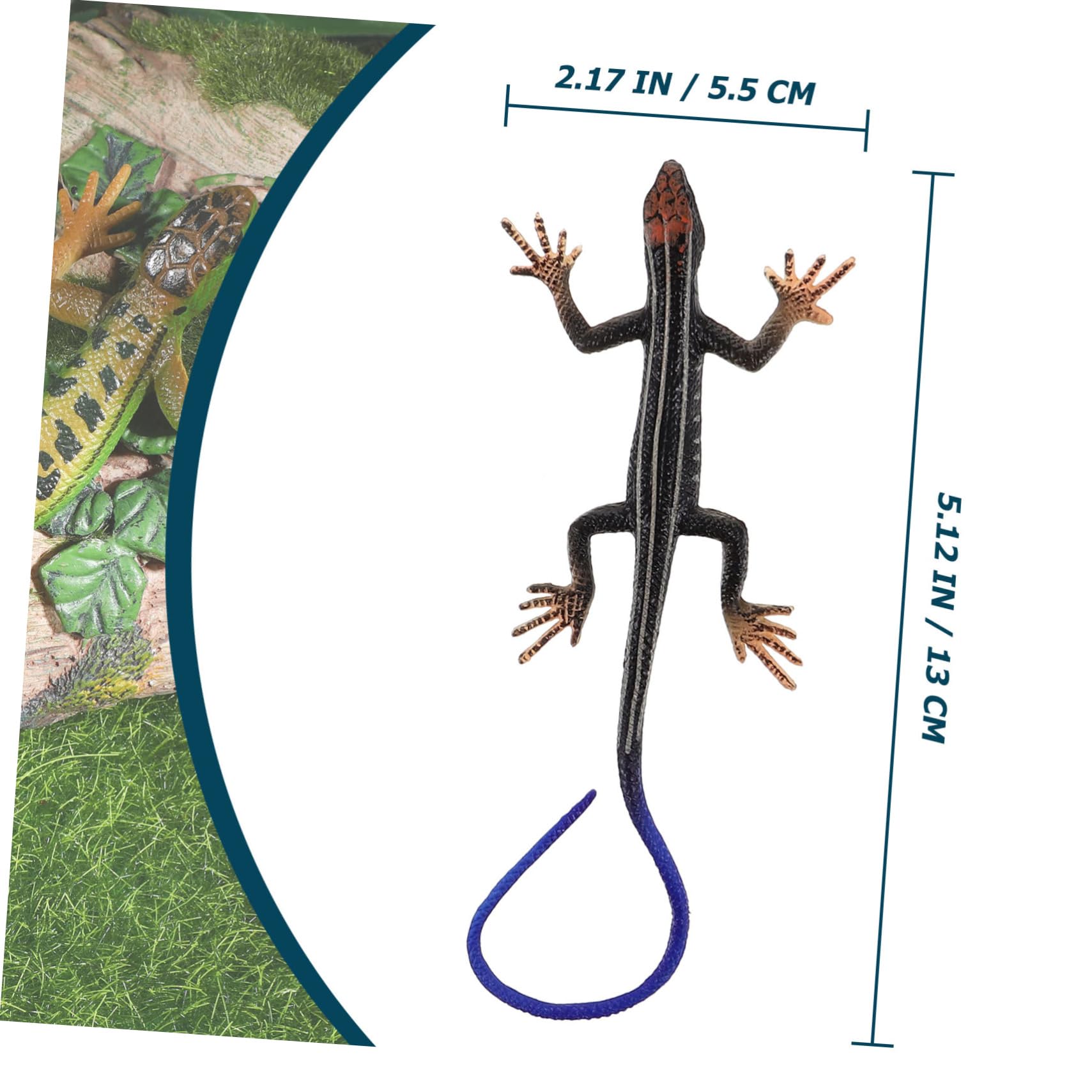 NUOBESTY Realistic Fake Lizards Artificial Reptile Lizard Models Plastic Lizards Action Figures for Halloween and April Fool's Day Pranks, 2 Pieces