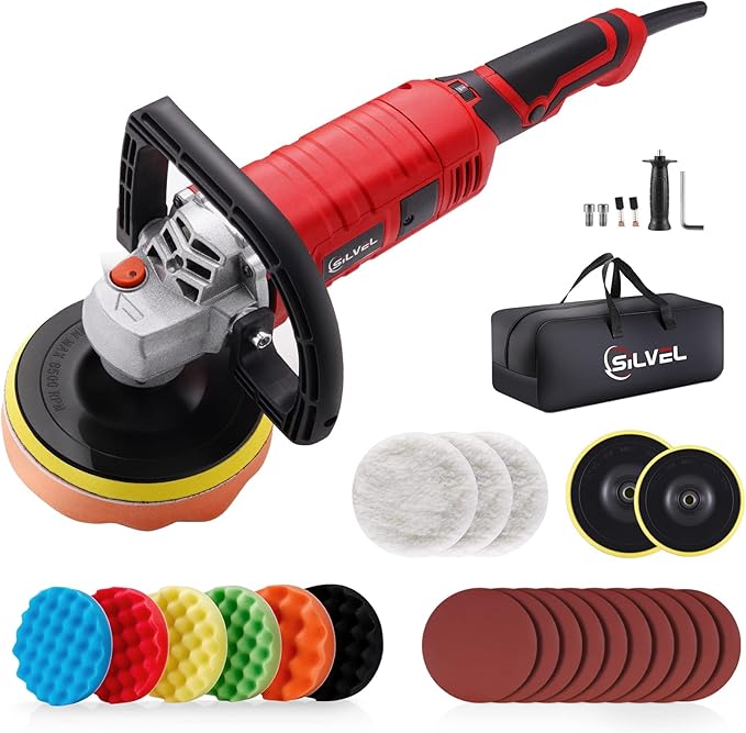 SILVEL Buffer Polisher, 1580W 7 Inch/6 Inch Polisher for Car Detailing