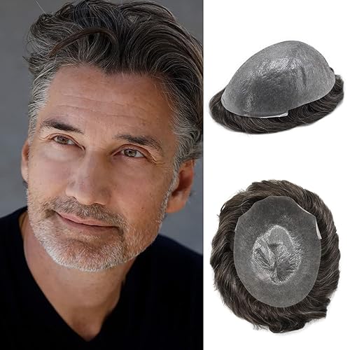 Tupé de cabello humano para hombres, sistemas de reemplazo de cabello de piel completa, extensiones de pelo de piel fina para hombres 0.001-0.002 in disponible en Yaxa Colombia