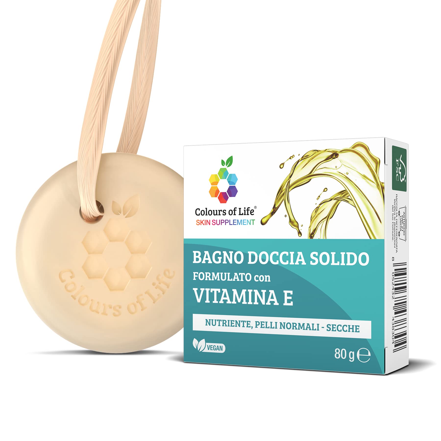 Colours of Life SKIN SUPPLEMENT - Bagno doccia solido VITAMINA E, 80 g